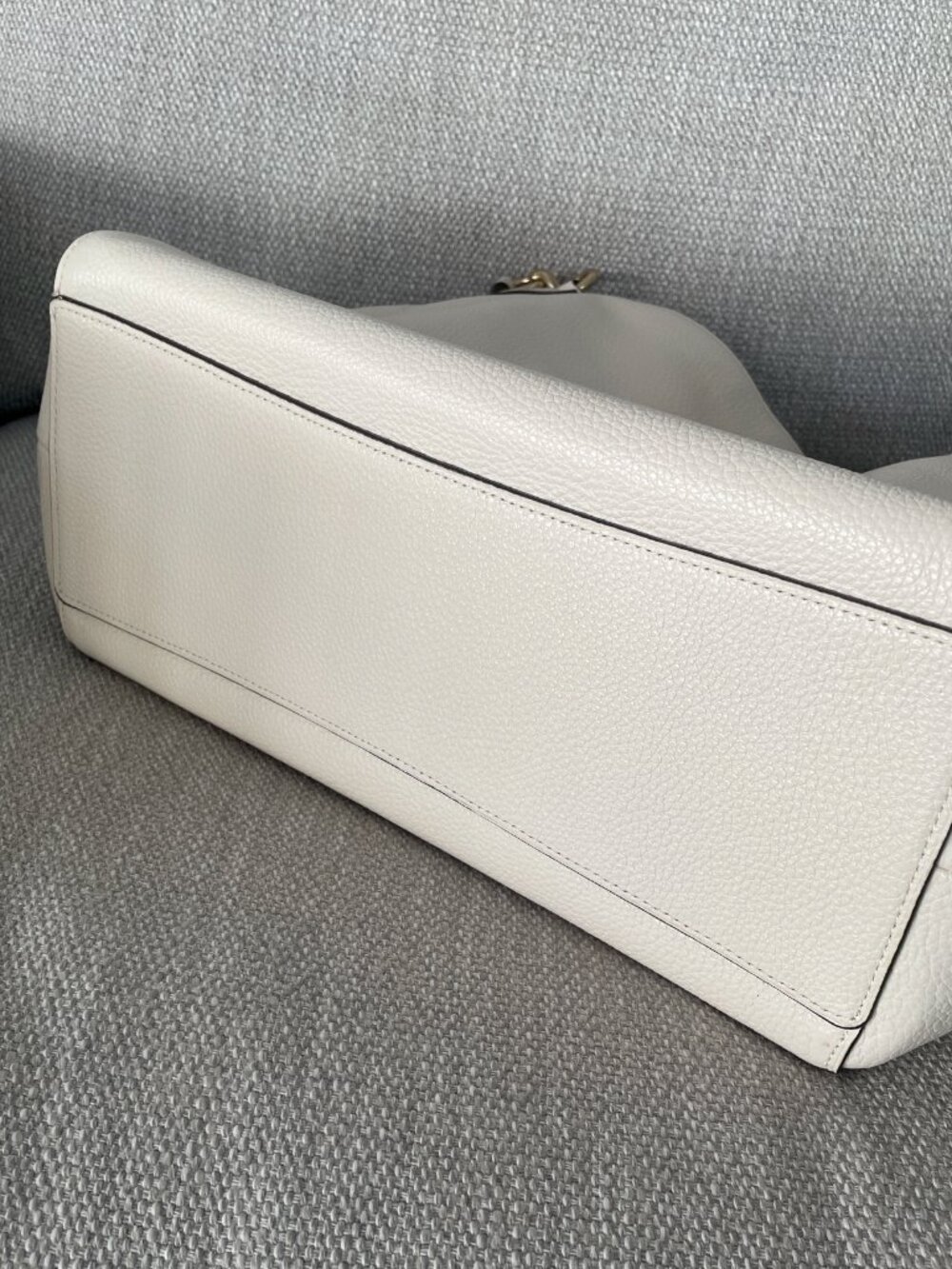 Coach Ivory Leather Hallie Shoulder Bag Gold Hardware Dual Straps - Picture 7 of 9